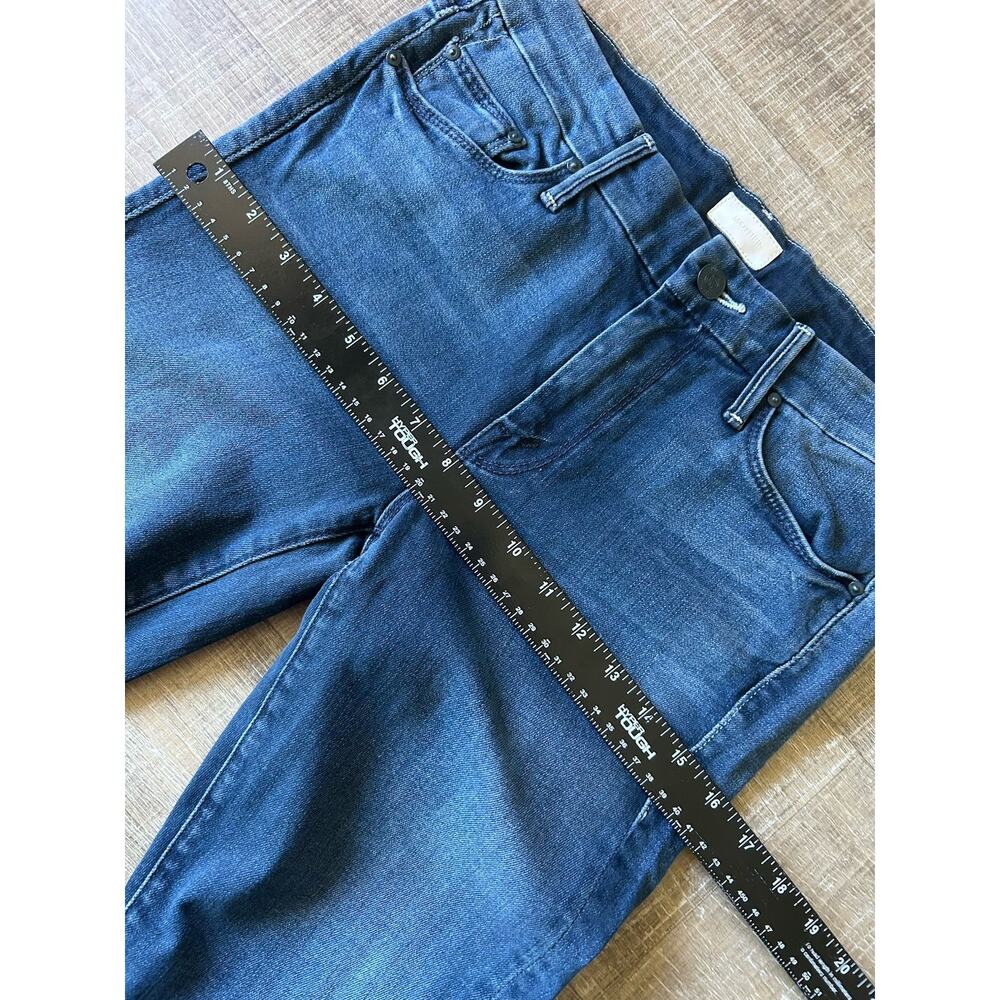 MOTHER The Looker Ankle Fray Repeating Love Skinny Jeans Womens 26 Raw Hem Blue - Picture 9 of 13